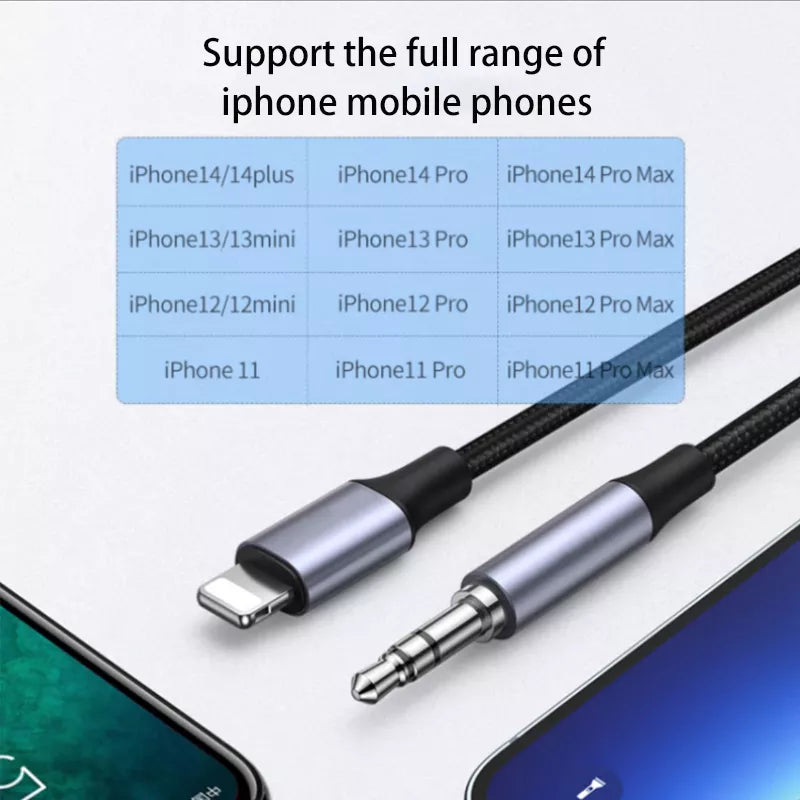 8 Pin To 3.5 MM Jack AUX Cable Adapter For iPhone 11 12 13 14 Pro Adapter Headphone Connector Audio Splitter phone accessories