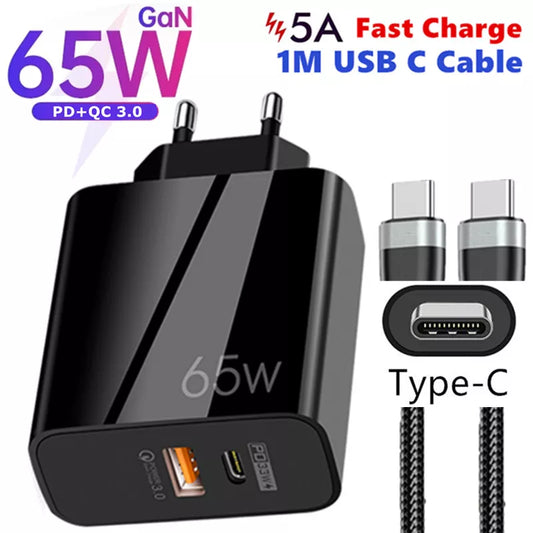 Supercharge USB Type C Cable QC3.0 65W PD fast Quick Charger