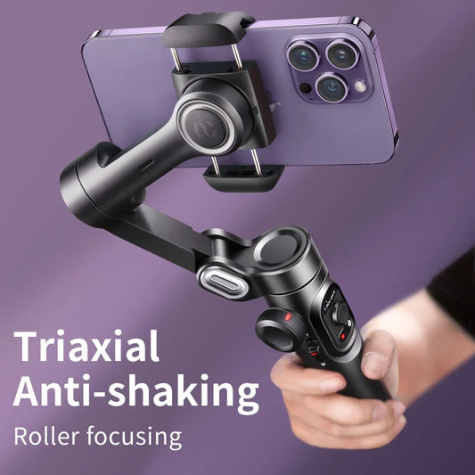 AOCHUAN Smart XE 3-Axis Handheld Gimbal Stabilizer for Smartphone with Fill Light for iPhone Android Face Tracking Tiktok Vlog